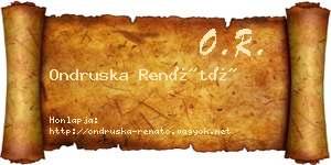 Ondruska Renátó névjegykártya